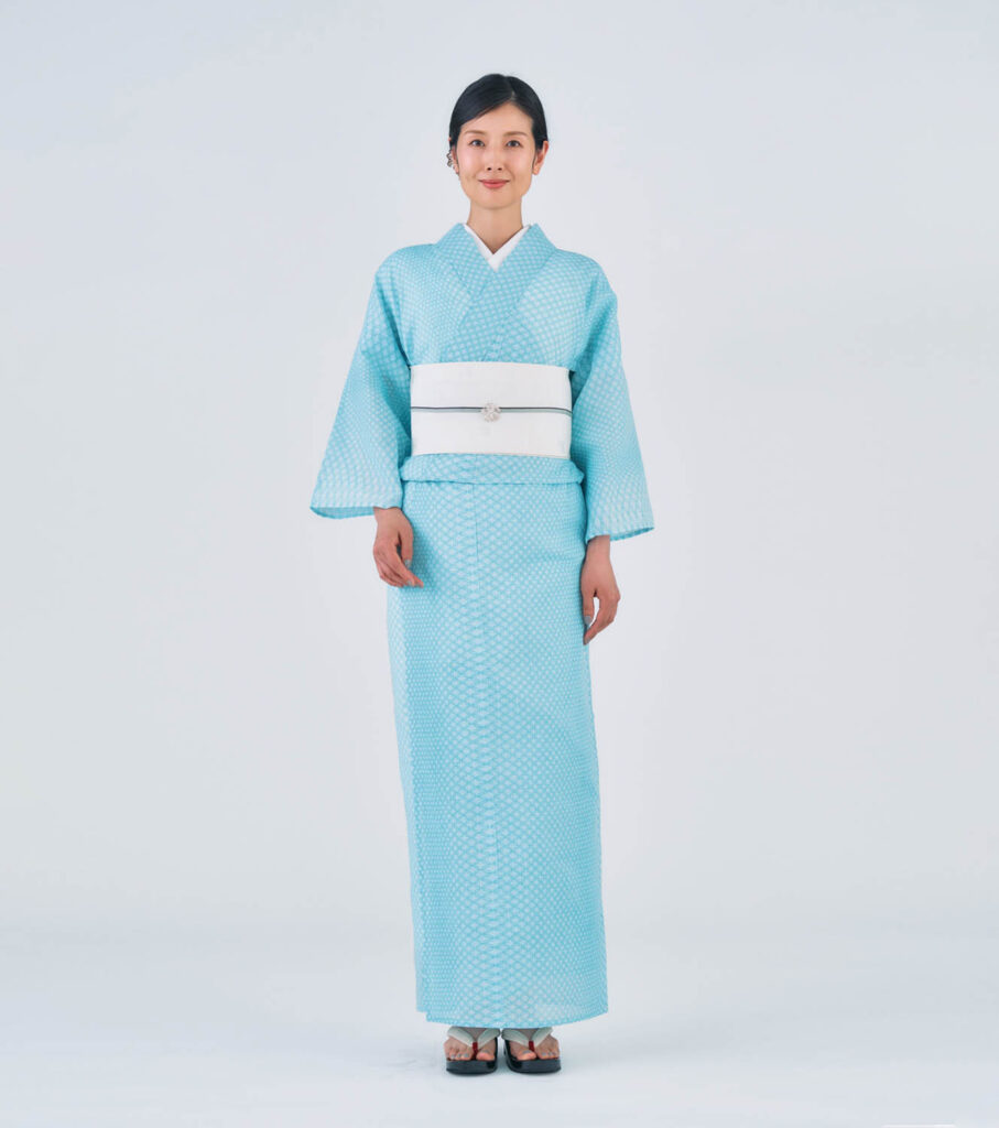 Y29 伊勢型写し浴衣「七宝繋ぎ」瓶覗